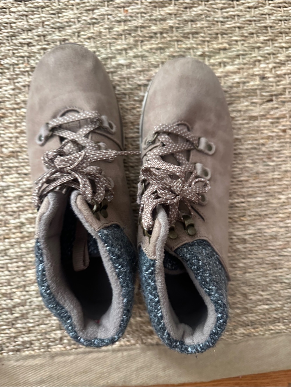 Skechers Taupe Lace-Up Suede Ankle Boots